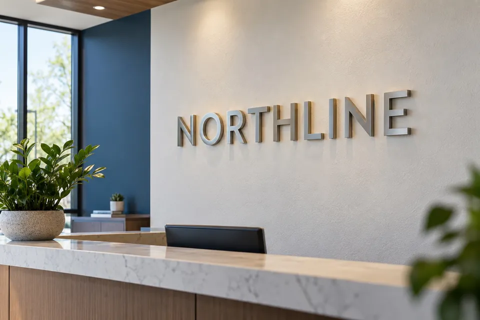 Chapel Hill Lobby & interior signs — dimensional logo lettering in a reception area